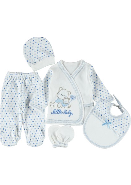 0-3 Aylık 5 Li Yavrulu Ayı Nakışlı Zıbın Seti Hastane Çıkış Seti %100 Pamuklu fiyatları