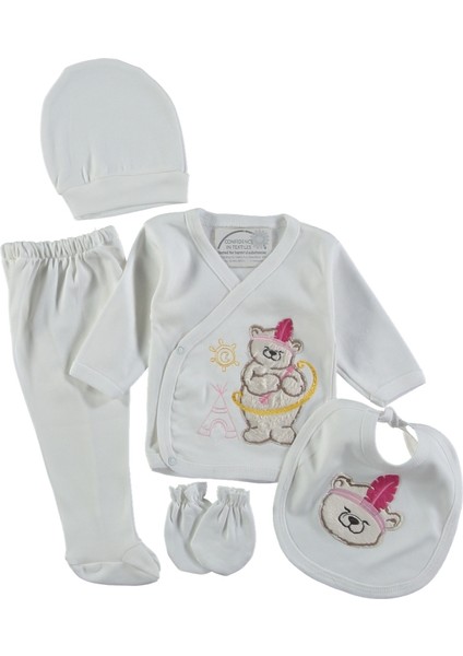 Missimosi Apaçi Nakışlı 5'li Erkek Zıbın Seti Hastane Çıkışı (%100PAMUKLU) (Hediye Paketli) modelleri