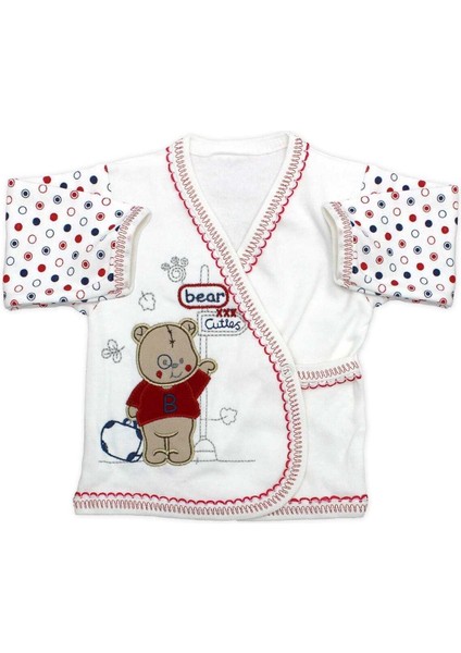 Kırmızı Puanlı Şapkalı Ayıcıklı Yenidoğan Bebek 5 Li Hastane Çıkışı Seti K2273 fiyatları