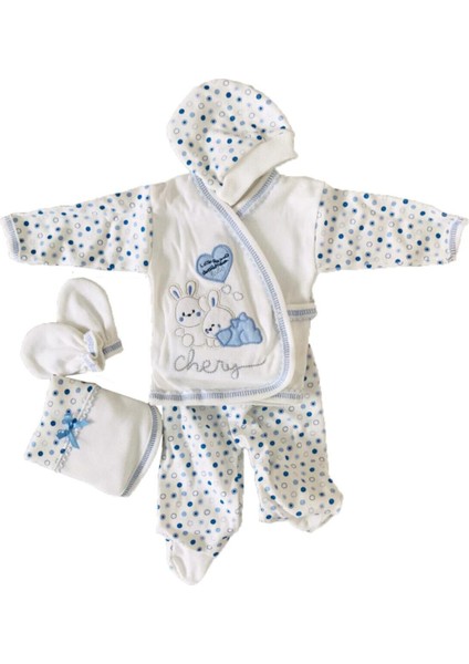 5li Hastane Çıkışı Yenidoğan Zıbın Seti %100 Pamuk