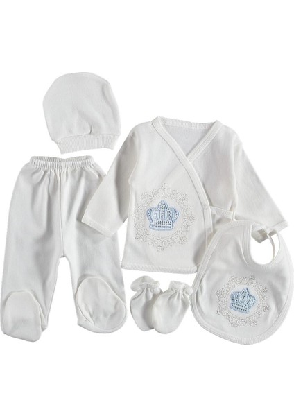 %100 Pamuk 5'li Kız Bebek Hastane Çıkışı Yenidoğan Zıbın Set Hediyelik