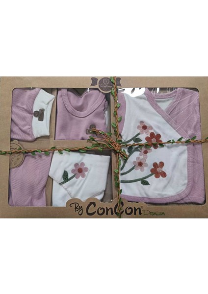 8 Li Organik Çiçek Buketi Lüx Zıbın Hastane Çıkış Seti modelleri