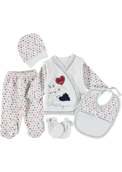 0-3 Aylık 5 Li Tavşan Nakışlı Zıbın Seti Hastane Çıkış Seti %100 Pamuklu modelleri