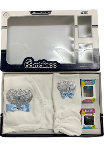Bebe Erkek Taşlı Emzik 7 Li Hastane Cıkışı Yeni Doğan Zıbın Set