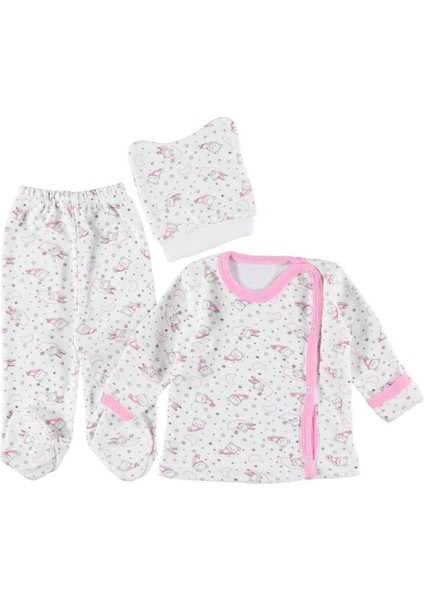 Yenidoğan Kendinden Eldivenli 3 Lü Bebek Takım Seti