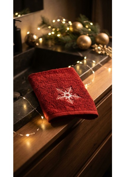 Kar Tanesi Nakışlı 50X90CM Yılbaşı Havlusu fiyatları