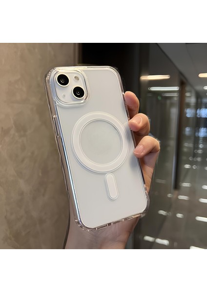 iPhone 14 Plus Magsafe Şeffaf Mika Sararmaz Sert Kılıf