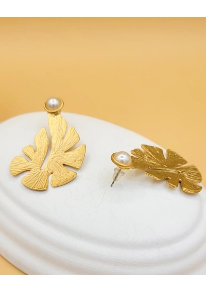 Altın Kaplama Incili Alev Model Küpe modelleri