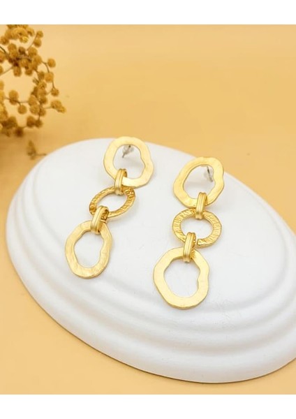 Altın Kaplama Zincir Model Küpe