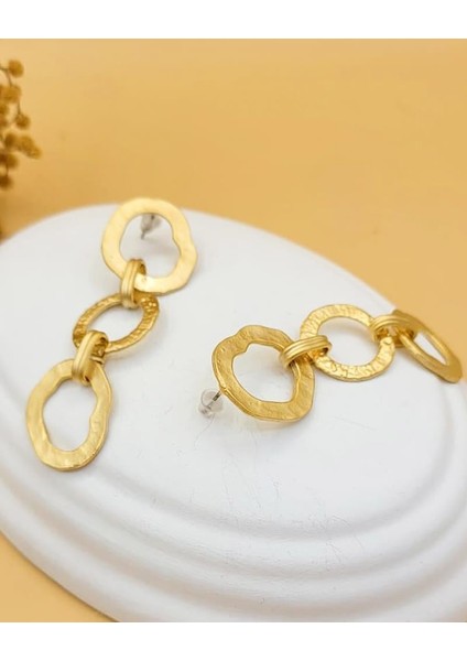 Altın Kaplama Zincir Model Küpe modelleri