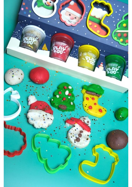 8 Li Yeni Yıl Oyun Hamuru Seti - 4 x 75GR modelleri