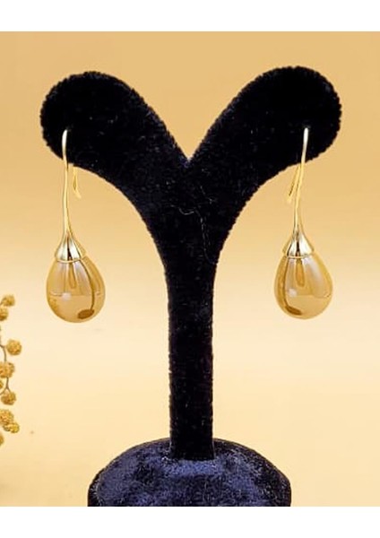 Şampanya Uzun Damla Gold Küpe fırsatları