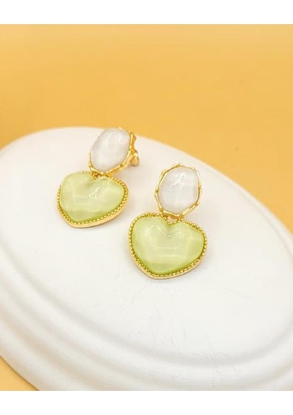 Su Yeşili Dalga Efektli Zr Model Sallantılı Küpe