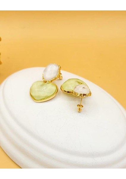 Su Yeşili Dalga Efektli Zr Model Sallantılı Küpe modelleri