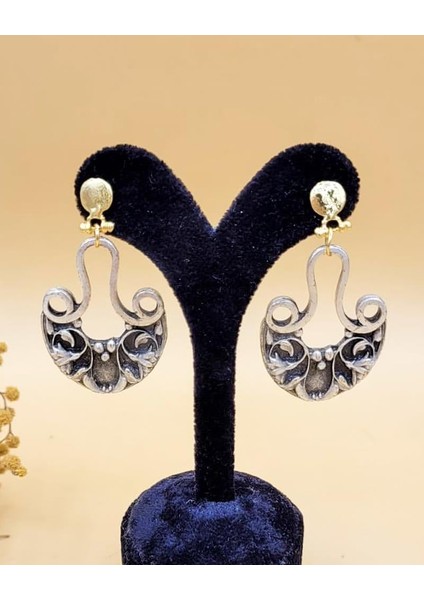 Gümüş Kaplama Antik Çiçek Sepeti Küpe fırsatları