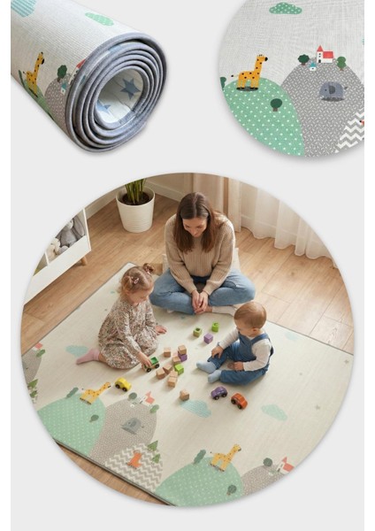 Oyun Matı, 140X100X1 cm Çift Taraflı Rulo Oyun Halısı modelleri