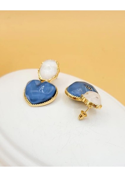 Açık Mavi Dalga Efektli Zr Model Sallantılı Küpe modelleri