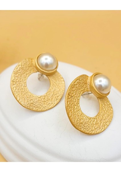 Altın Kaplama Inci Detaylı Dövme Halka Küpe fiyatları