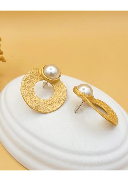 Altın Kaplama Inci Detaylı Dövme Halka Küpe modelleri