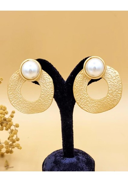 Altın Kaplama Inci Detaylı Dövme Halka Küpe fırsatları