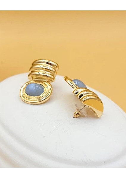 Bebe Mavisi Marka Model Pirinç Gold Küpe modelleri