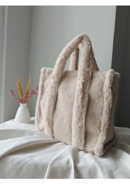 Vintage Peluş Kürk Model Sonbahar, Kış Tote Bag Kadın El, Kol, Omuz Çanta fiyatları