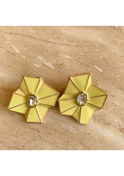 Baget Taşlı Çiçek Küpe