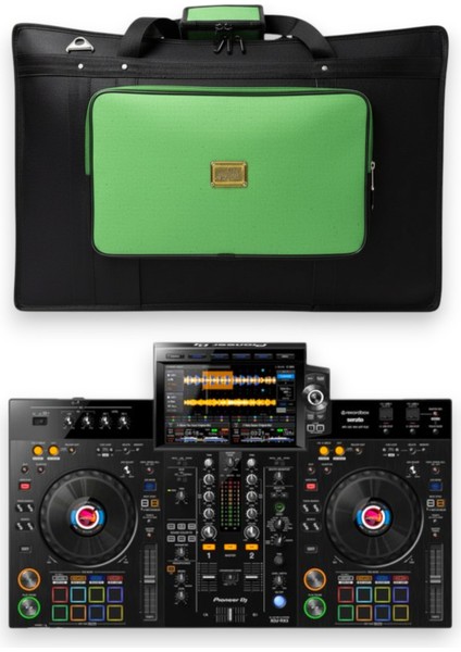PIONER Xdj Rx3 Setup Için Uyumlu Çanta Soft Case Kılıf. Siyah Yeşil.