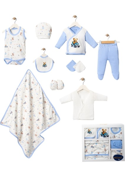 Baskılı 10'lu Zıbın Seti 1/3 Ay,bebek Zıbın Seti,hastane Çıkış Seti Lüks Set