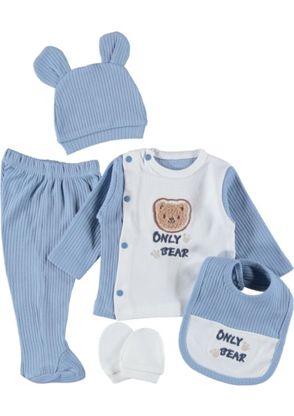 Raporlu Only Bear Nakışlı 5'li Zıbın Seti 1/3 Ay