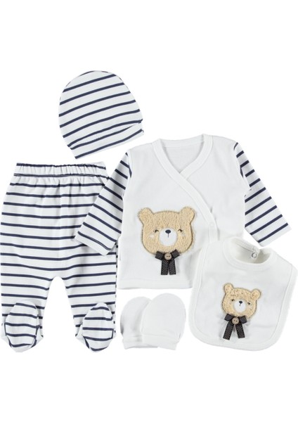 Erkek Çizgili Ayıcık 5 Li Zıbın Seti 1/3 Ay