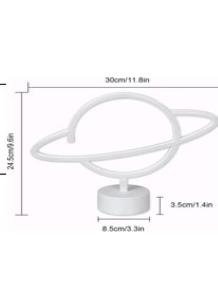 Neon Işıklı Satürn Lamba Pil+Usb fiyatları