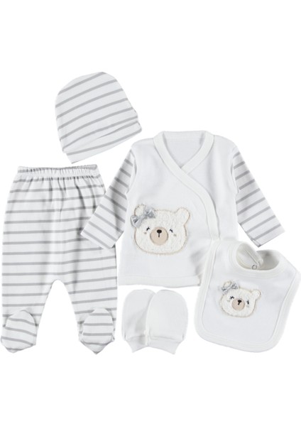 Kız Çizgili Ayıcık 5 Li Zıbın Seti 1/3 Ay