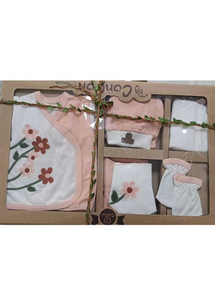 8 Li Organik Çiçek Buketi Lüx Zıbın Hastane Çıkış Seti