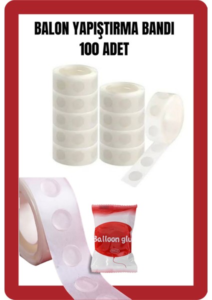 Balon Yapıştırma Bandı 100 Adet Balon Yapışkanı Parti Malzemeleri Doğum Günü