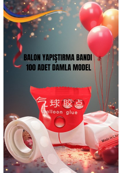 Balon Yapıştırma Bandı 100 Adet Balon Yapışkanı Parti Malzemeleri Doğum Günü modelleri