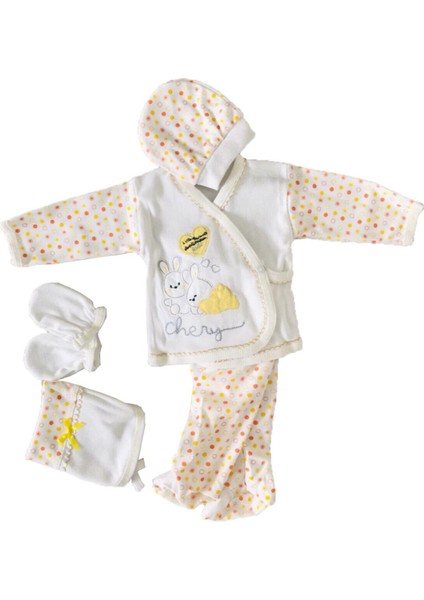 5li Hastane Çıkışı Yenidoğan Zıbın Seti %100 Pamuk