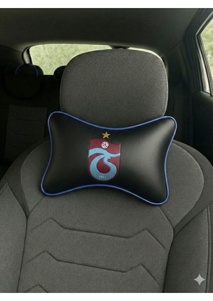 Bordo-Mavi Ruhunu Yolda Yaşa- Trabzonspor Logolu, (4 Farklı Renk Detaylı) Oto Boyun Yastığı