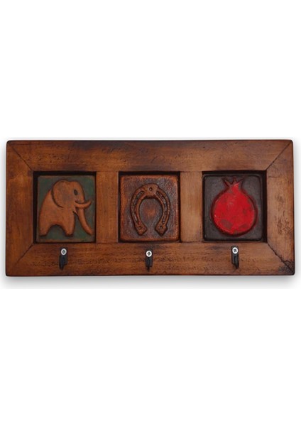 Şans Sembollü Seramik Elyapımı (Handmade) 3lü Anahtarlık 36X15X2,5CM