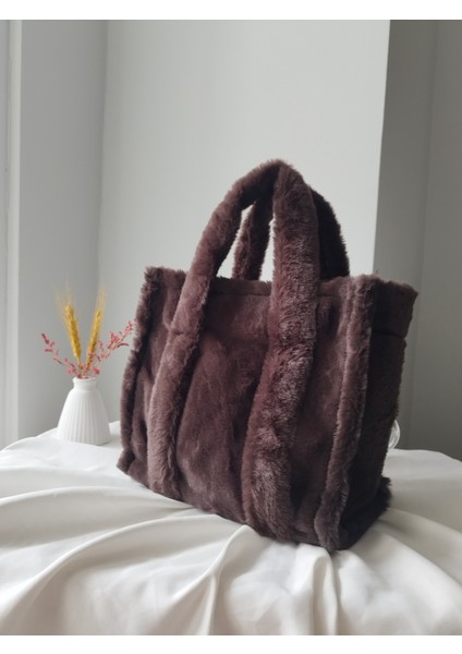 Vintage Peluş Kürk Model Sonbahar, Kış Tote Bag Kadın El, Kol, Omuz Çanta fiyatları