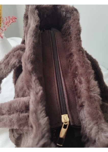 Vintage Peluş Kürk Model Sonbahar, Kış Tote Bag Kadın El, Kol, Omuz Çanta fırsatları