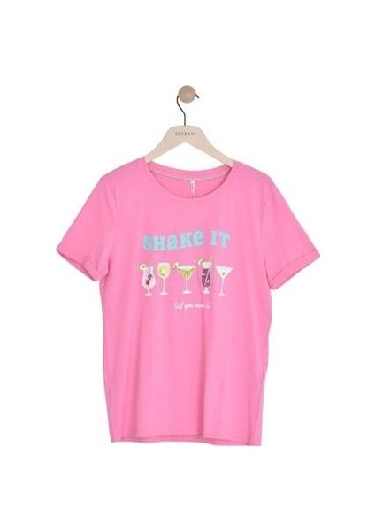 15291465-23Y Onlkıta S/s Drınks Top Box Jrs Kadın T-Shirt