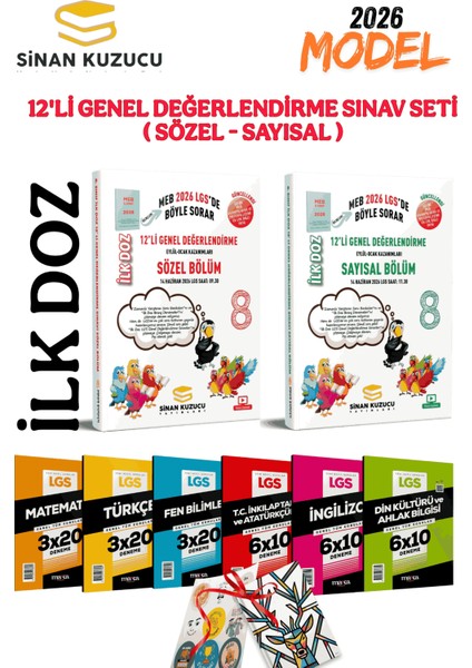 2026 Lgs Sinan Kuzucu Ilk Doz Sözel ve Sayısal Bölüm 2li Genel Deneme Seti + 6lı Branş Denemesi