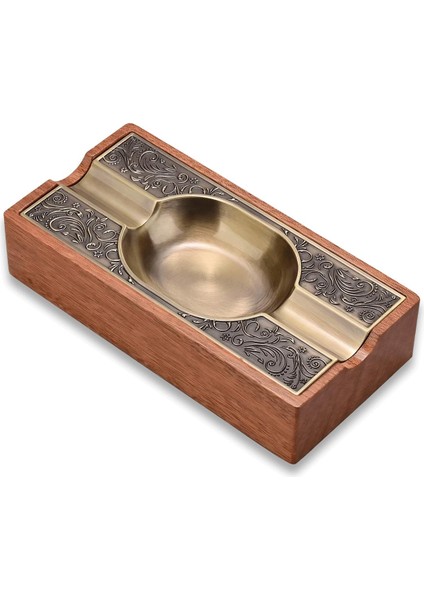 Cigarloong Damascus Ahşap Puro Küllüğü Bronze 2li