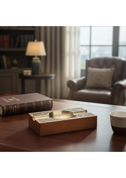 Cigarloong Damascus Ahşap Puro Küllüğü Bronze 2li fiyatları