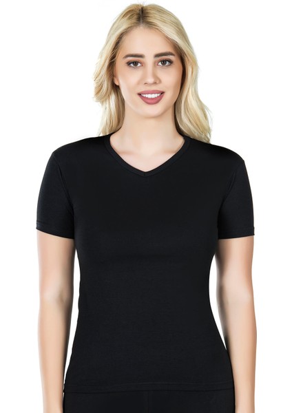 Yarım Kol V Yaka Kadın Tişört 227