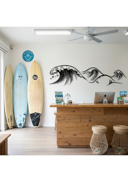 Deniz Dalgası Temalı Ahşap Duvar Tablosu