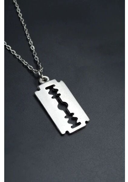 Jilet Çelik Kolye - Jilet Model Paslanmaz Gümüş Renk Çelik Kolye fırsatları