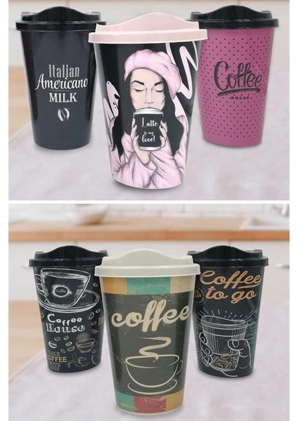 3 Adet Kahve Bardağı Seti Dekoratif Plastik Kahve Muhafaza Bardağı indirimleri