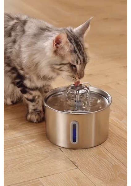 Sensörlü 2.2 L Göstergeli Paslanmaz Çelik Kedi Köpek Için Su Pınarı Su Çeşmesi Su Sebili BP02 indirimleri
